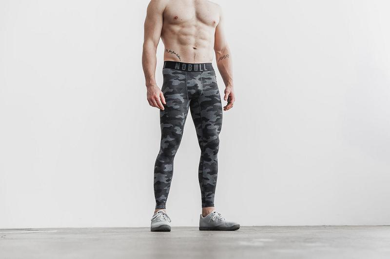 Men's Nobull Compression Tight (PLUSH Heather) Jogger Dark / Grey | SG J2498P